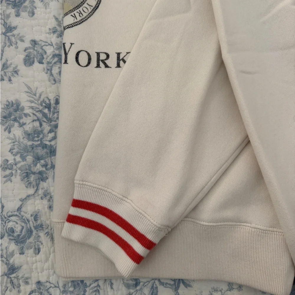 Abercrombie & Fitch Oversized Soft Fleece Ringer Crewneck Size L - Picture 2 of 2